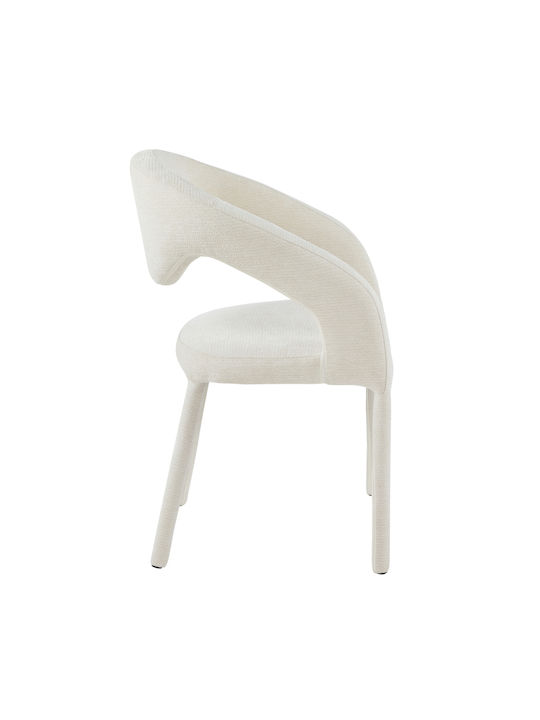 Ofilia Dining Armchairs with Fabric Upholstery Ecru 2pcs 58x54.5x85.5cm