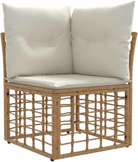 Garten- und Outdoor-Möbelset für Wohnzimmer 10 Stück Natürliche und Creme Weiß mit Kissen