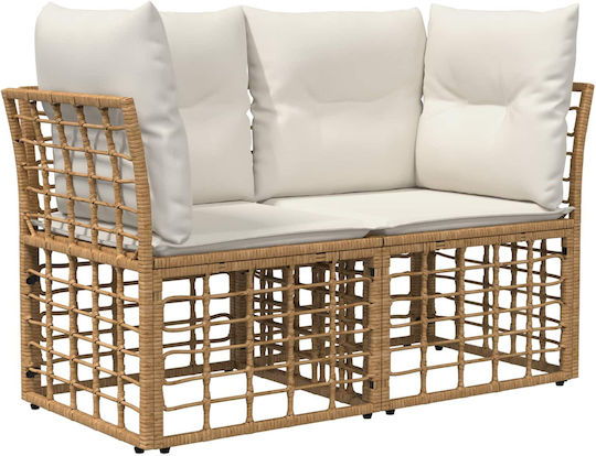 Garten- und Outdoor-Möbelset für Wohnzimmer 10 Stück Natürliche und Creme Weiß mit Kissen