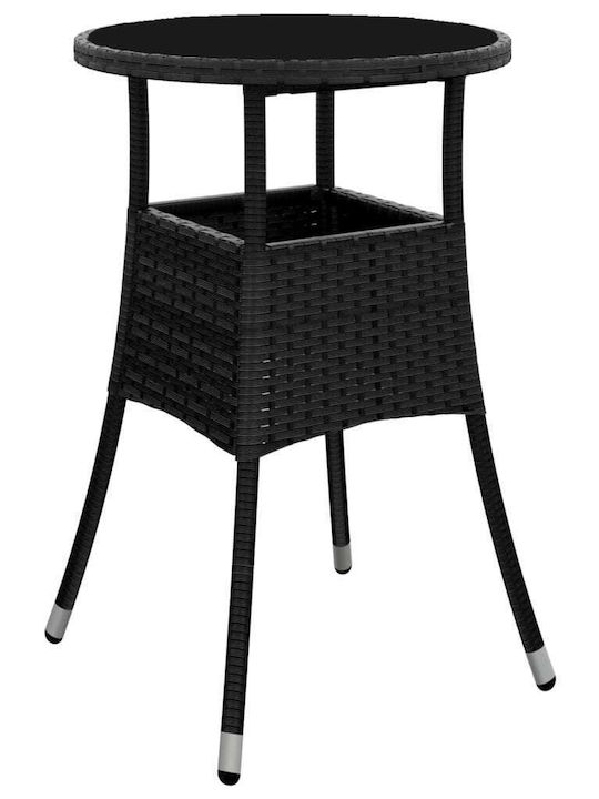 vidaXL Garden & Outdoor Furniture Sets Living Room Set 3 Pieces Black with Pillows