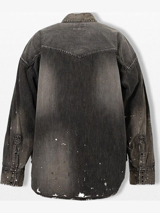 Short Sleeve Denim Shirt Black