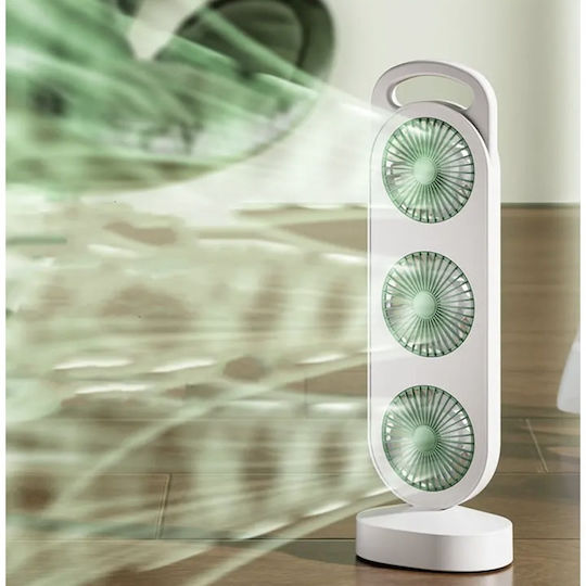 Ventilator Portabil De Birou Cu 3 Capete Usb Reîncărcabil Încărcare Rapidă Type-c Culoare Alb Negru