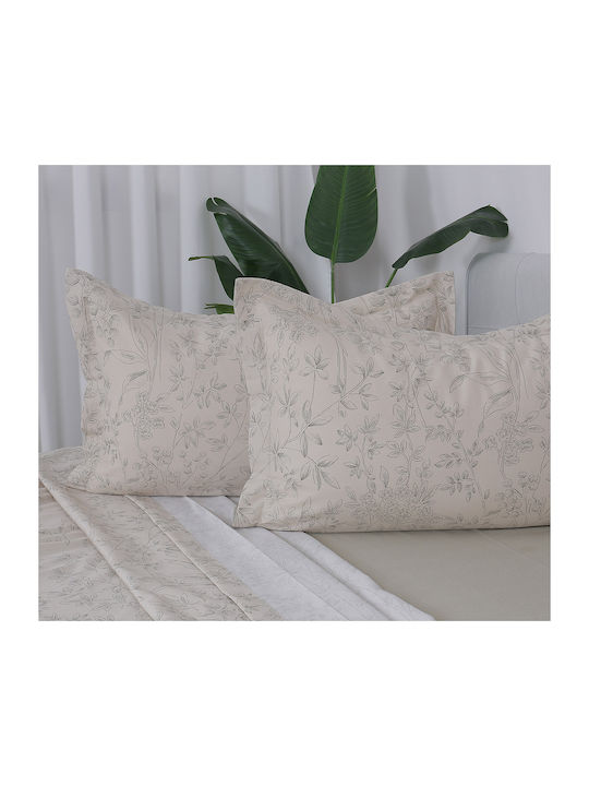 Beauty Home 12678 Σετ Σεντόνια Υπέρδιπλα με Λάστιχο 165x200+30εκ. Μπεζ (4τμχ)