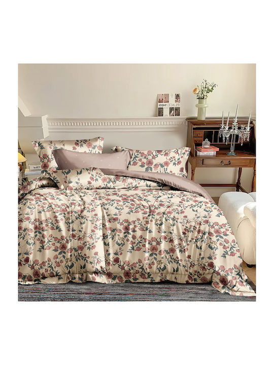 Beauty Home 12676 Σετ Σεντόνια Υπέρδιπλα 230x260εκ. Μπεζ (4τμχ)