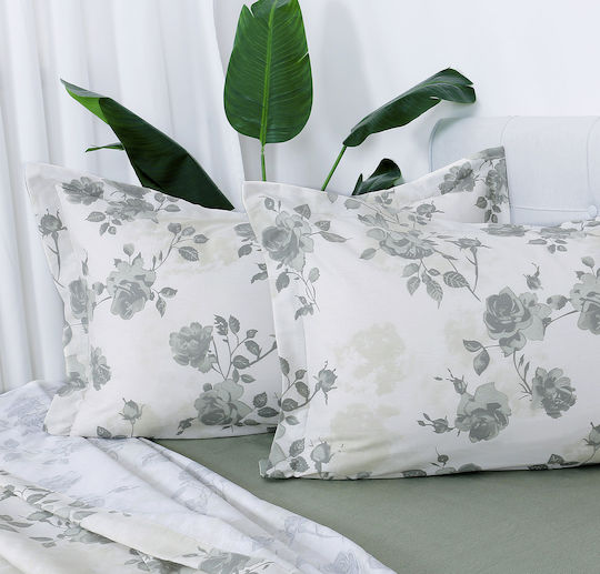 Beauty Home 12686 Super-Double Bed Sheets Set With Rubber Hugger 165x200+30cm Green 4 Pieces 12686SEYDL