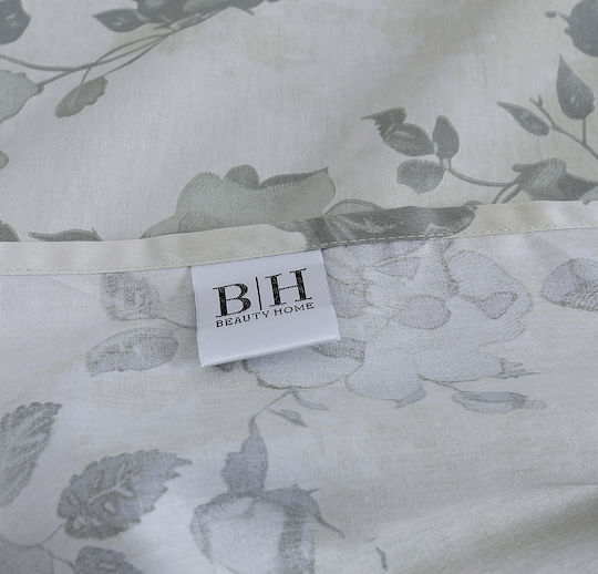 Beauty Home 12686 Super-Double Bed Sheets Set With Rubber Hugger 165x200+30cm Green 4 Pieces 12686SEYDL