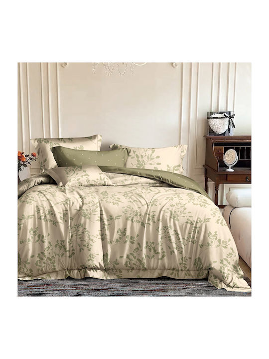 Beauty Home 12687 Set Super-Double Bed Sheets With Rubber Hugger 165x200+30cm Beige (4 Pieces) 12687SEYDL