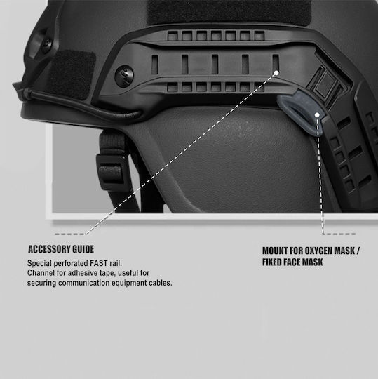 Mich Nij Iiia Tactical Ballistic Helmet Resistant To 9mm 357 Sig 44 Magnum Bullets Nvg Compatible Fast Rail 360° Adjustment System Ultra-resistant Aramid Material Size L Black