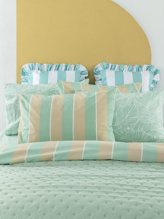 Palamaiki City Life Cl201 Bed Sheets Set King Size 270x260cm Green (4pcs)