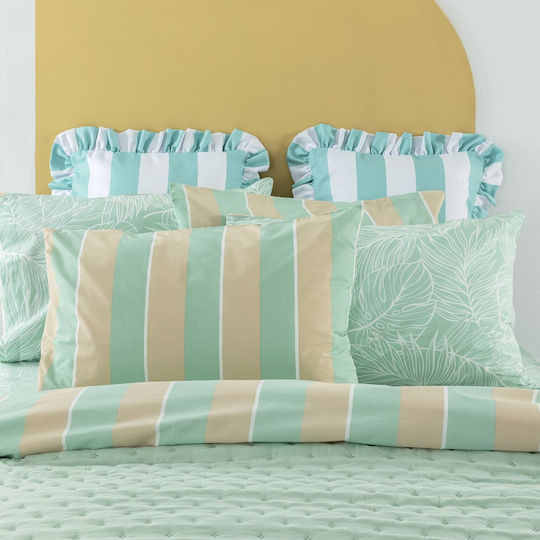 Palamaiki City Life Cl201 Bed Sheets Set King Size 270x260cm Green (4pcs)
