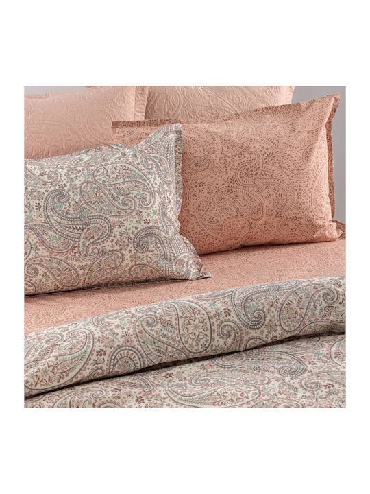 Palamaiki Estella King Size Bed Sheets Set With Rubber Hugger 240x260+32cm Multicolour 4 Pieces