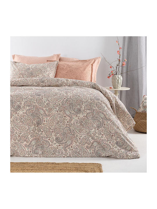 Palamaiki Estella King Size Bed Sheets Set With Rubber Hugger 240x260+32cm Multicolour 4 Pieces