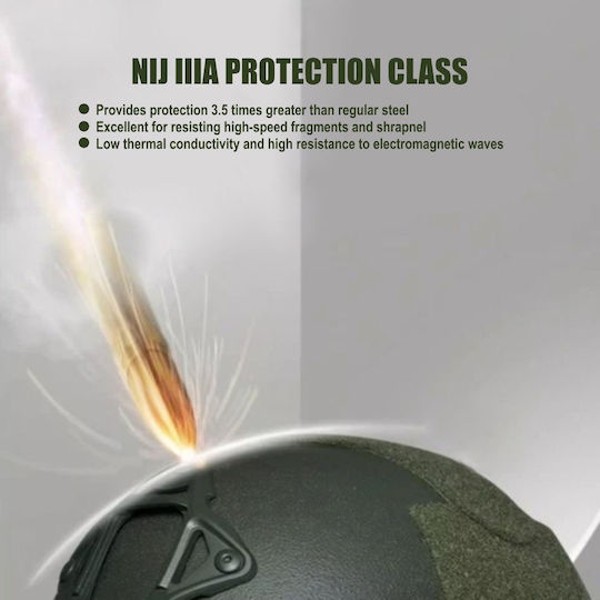 Mich Nij Iiia Tactical Ballistic Helmet Resistant To 9mm 357 Sig 44 Magnum Bullets Nvg Compatible Fast Rail 360° Adjustment System Ultra-resistant Aramid Material Size M Black