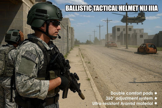 Mich Nij Iiia Tactical Ballistic Helmet Resistant To 9mm 357 Sig 44 Magnum Bullets Nvg Compatible Fast Rail 360° Adjustment System Ultra-resistant Aramid Material Size M Black