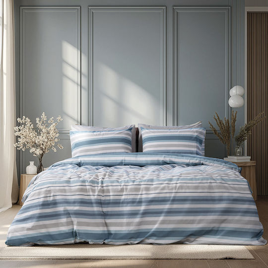 Beauty Home 12561 Σετ Μονό 3τμχ 110x200+30εκ. με Λάστιχο Σιέλ