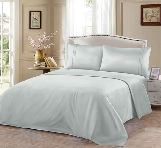 Kraft World Σετ Υπέρδιπλο 4τμχ 220x240εκ. Γκρί Ανοιχτό
