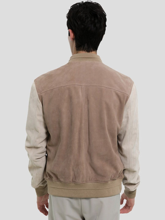 Δερμάτινο Μπουφάν Beige