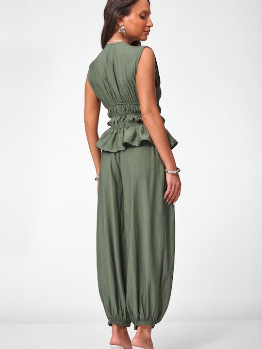 Damen Khaki Set mit Hose