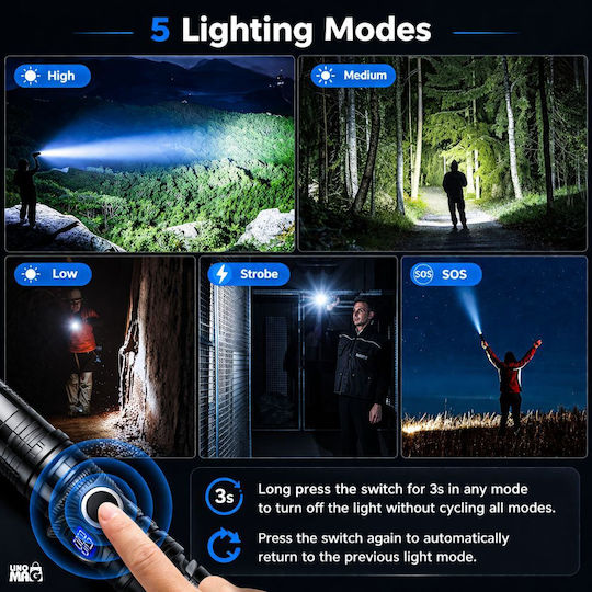 Linomag Rechargeable LED Flashlight IP67