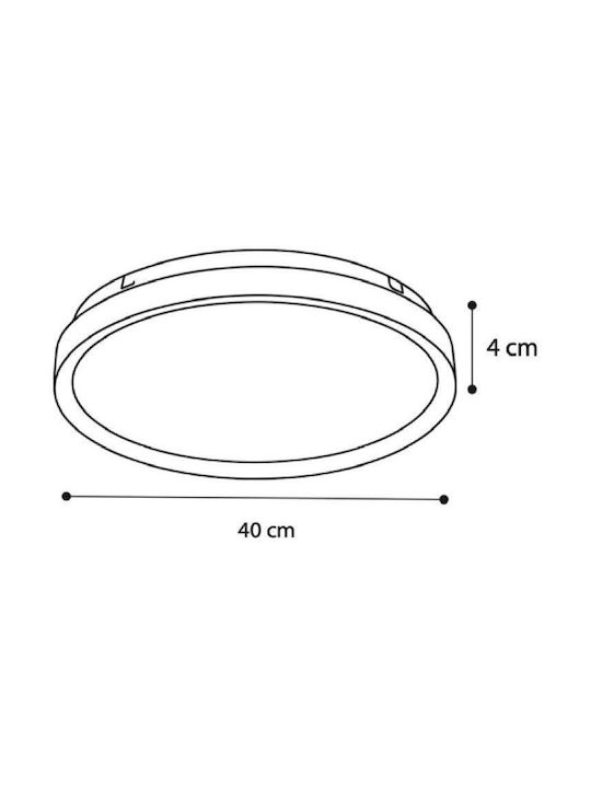 Inlight Deckenleuchte 40cm Schwarz mit Integrierter LED 42044-C-Schwarz