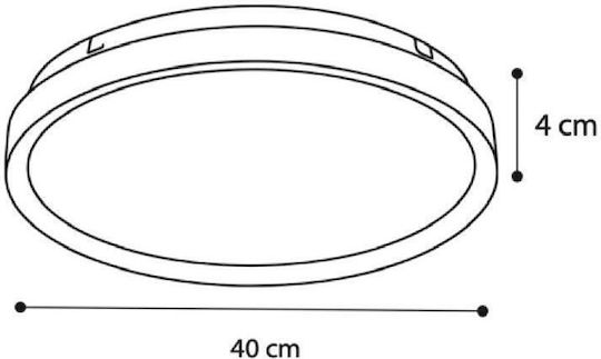 Inlight Ceiling Light 40cm Black with Integrated LED
