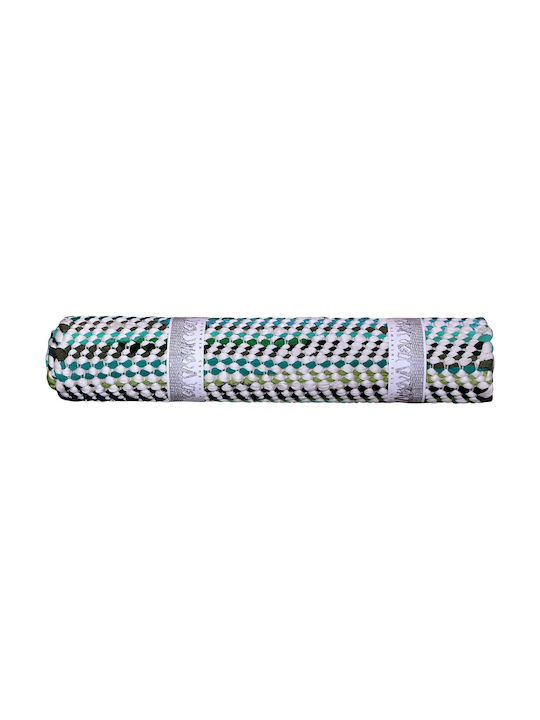 Gifiie Χαλί Ορθογώνιο από Γιούτα White Green 60x90cm