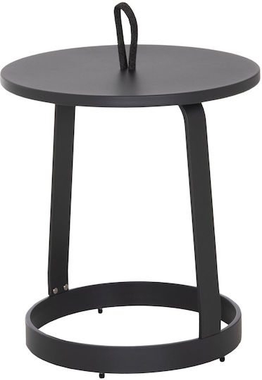 Masă Laterală Pentru Spații Exterioare Mici Din Aluminiu Gri 47x47x53cm
