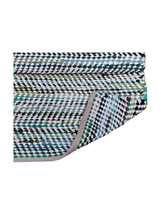 Gifiie Χαλί Ορθογώνιο από Γιούτα White Green 60x90cm