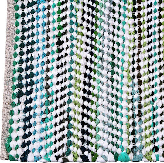 Gifiie Χαλί Ορθογώνιο από Γιούτα White Green 60x90cm