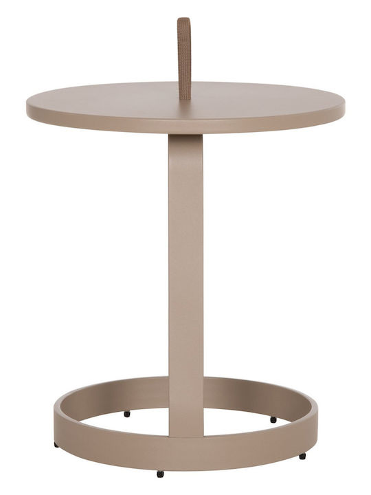 Auxiliary Table for Small Outdoor Spaces Aluminum Cappuccino 47x47x53cm