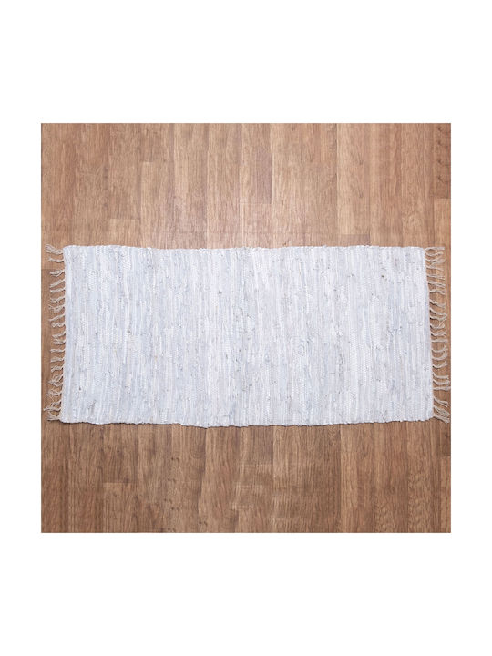 Viopros Rug Fireplace Rectangular Leather with Fringes 8 Grey