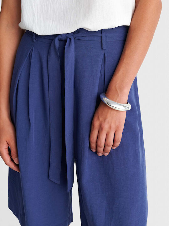 Damen Bermudas Leinen Blaue