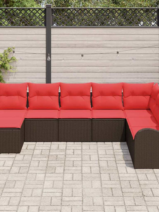Two-Seater Outdoor Sofa Rattan with Cushions 55x55x69cm