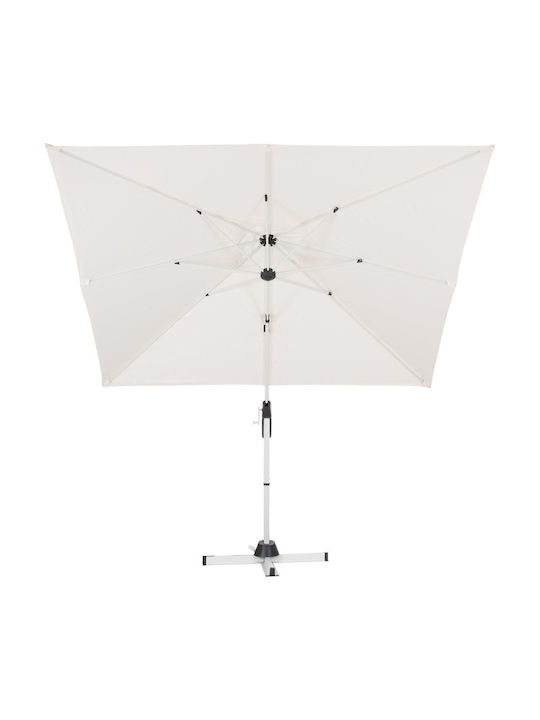 Professional Hanging Square Aluminum Garden & Terrace Parasol White 2.7x2.7m