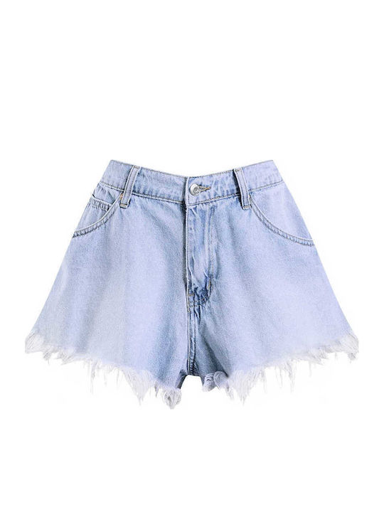 Celestino Women's Jean Shorts Frayed Hem Light Blue