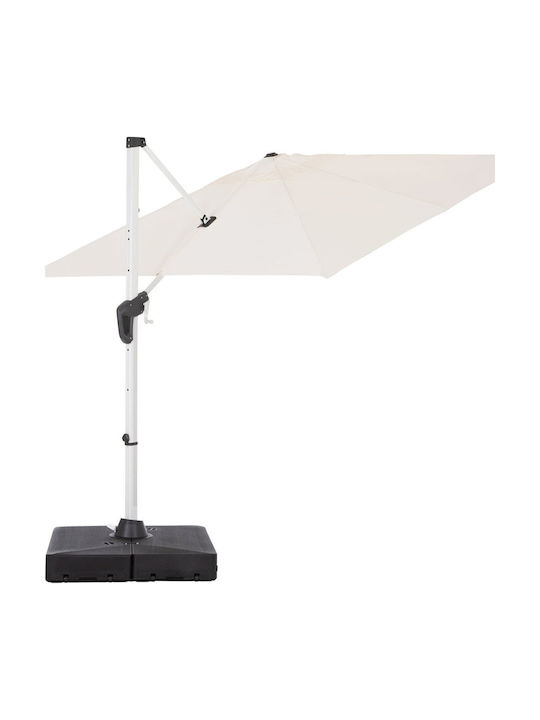 Professional Hanging Circular Aluminum Garden & Terrace Parasol White F2.7m