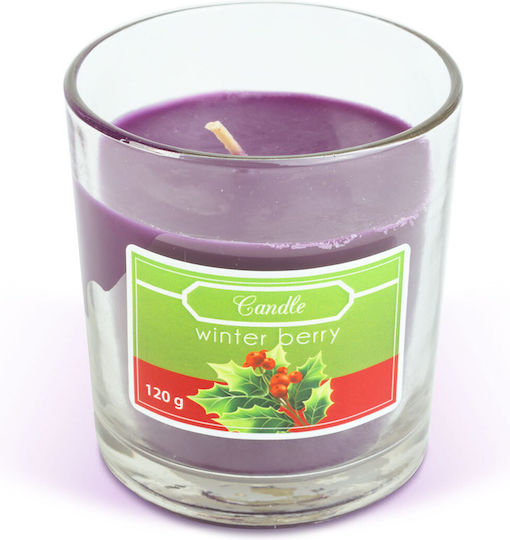 Alista Home Christmas Glass Purple Candle 7.8x7cm