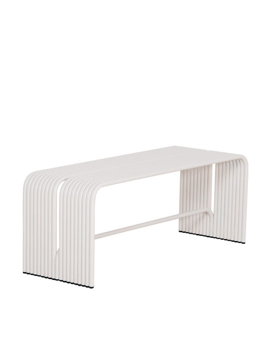 Intrepid Outdoor Metal White Bench 105.5x38x42cm