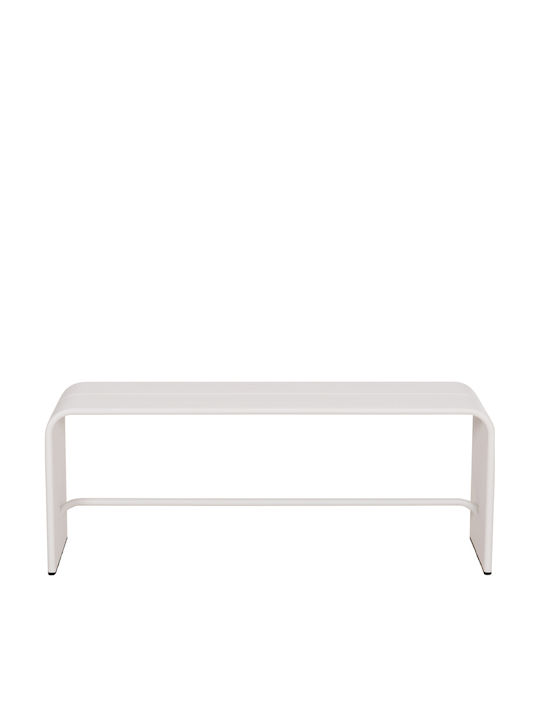 Intrepid Outdoor Metal White Bench 105.5x38x42cm