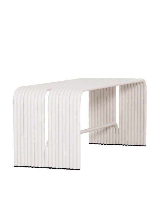 Intrepid Outdoor Metal White Bench 105.5x38x42cm