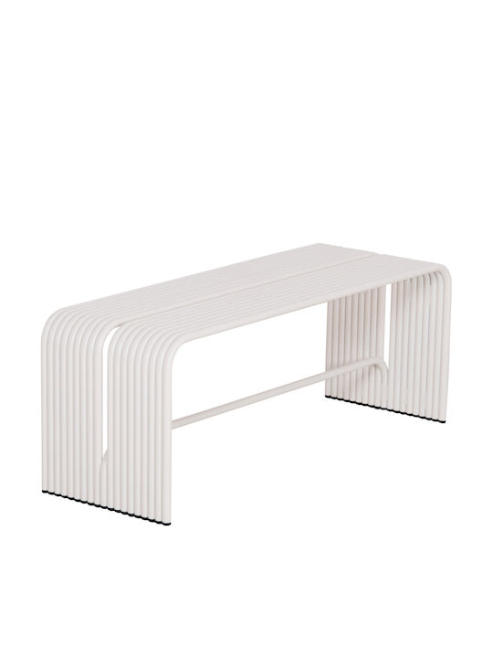 Intrepid Outdoor Metal White Bench 105.5x38x42cm