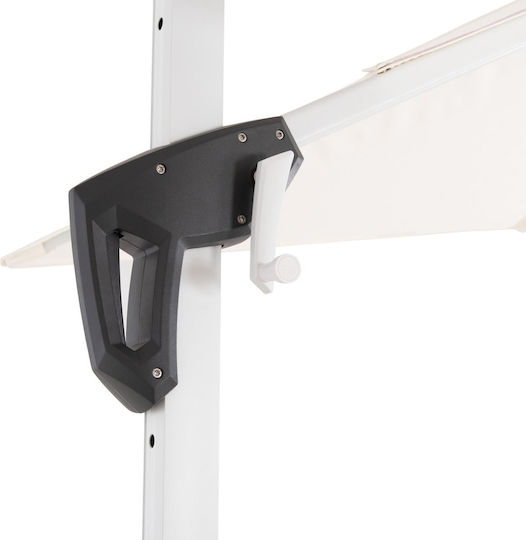 Umbrelă Profesională Suspendată Pătrată Din Aluminiu Albă 2.7x2.7m