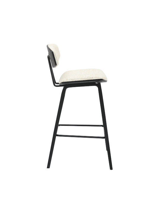 Bar Stool with Backrest Metallic Black