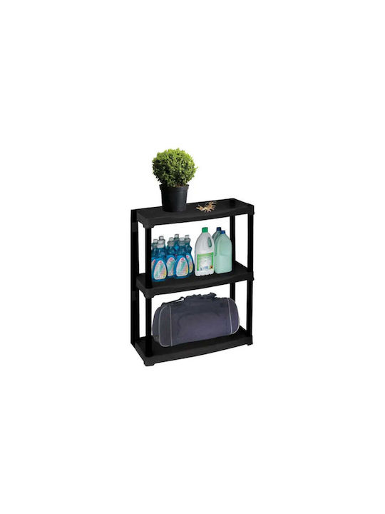 Пластмасова Рафтове с 3 Черни Рафта 60x30x90см