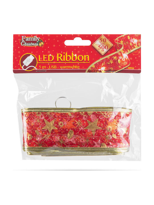 Alista Home Panglică Iluminată Roșie De Crăciun 500x5cm