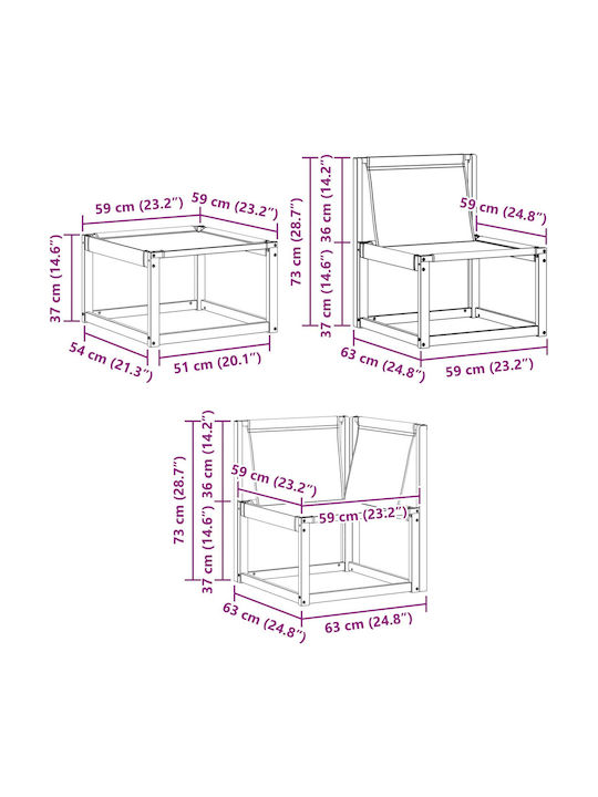 Canapea De Colț De Exterior Din Lemn Cu Perne 245x126.5x73cm