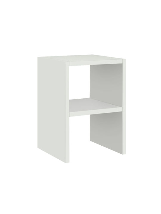 Bedside Table Smile Wooden White 30x30x40cm