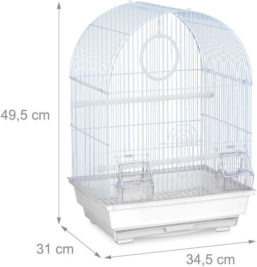 Relaxdays Клетка За Птици 49.5x31x34.5см Бял
