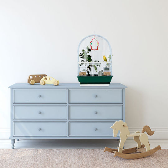Relaxdays Κλουβί Πτηνών 49.5x28x34.5εκ. Λευκό