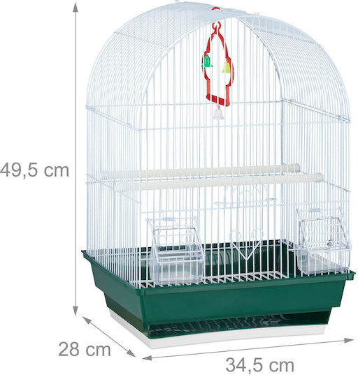 Relaxdays Κλουβί Πτηνών 49.5x28x34.5εκ. Λευκό
